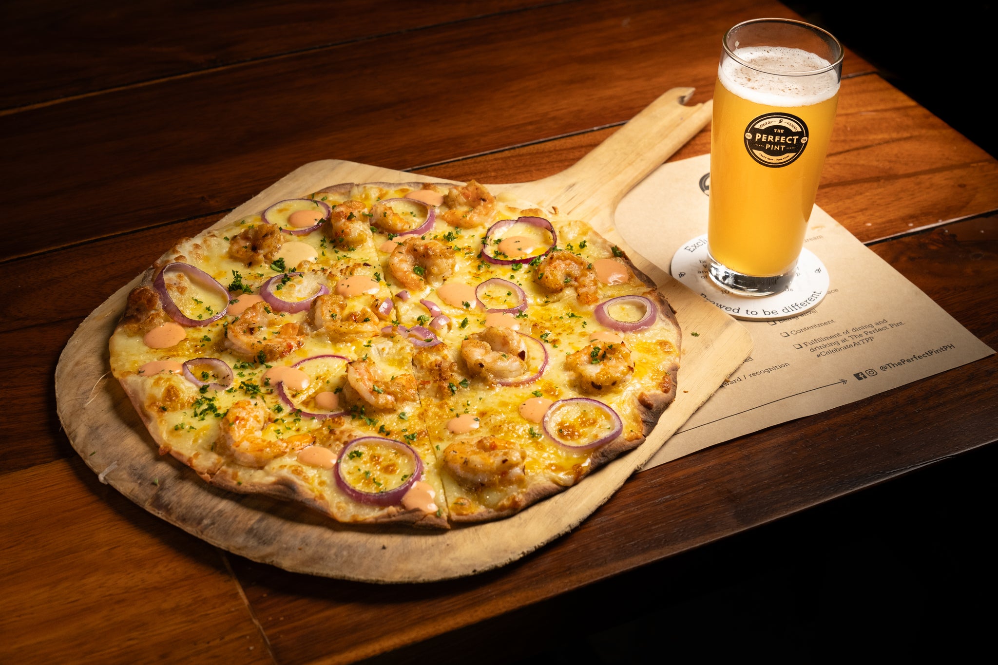 Garlic Shrimp Pizza – The Perfect Pint